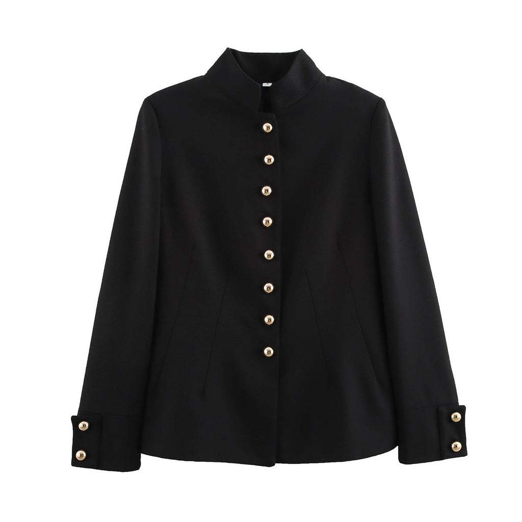Women 2025 New stand-up collar Blazer Coat
