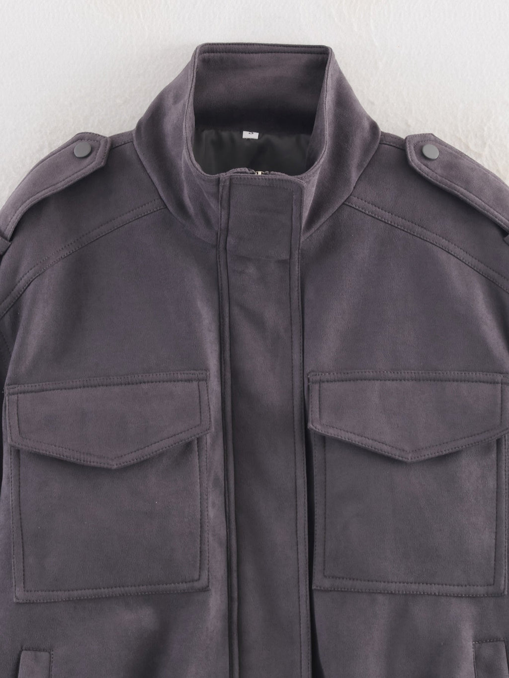 Women's new fashion suede loose stand collar jacket Coat