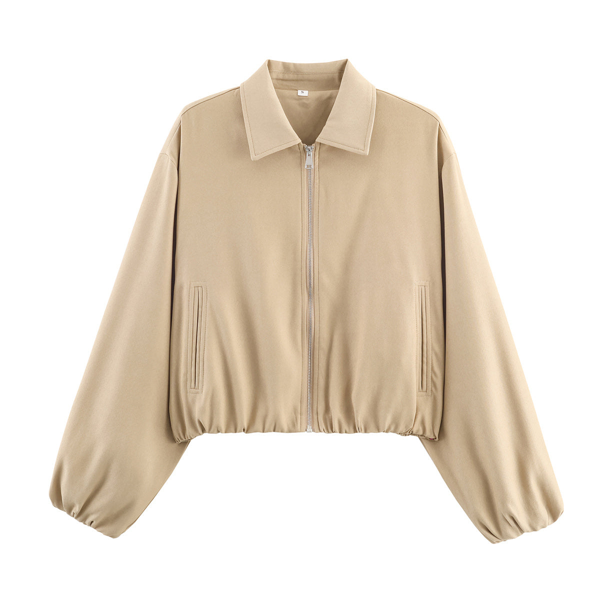 Women's 2025 new fashion puffy hem short zipper jacket Coat