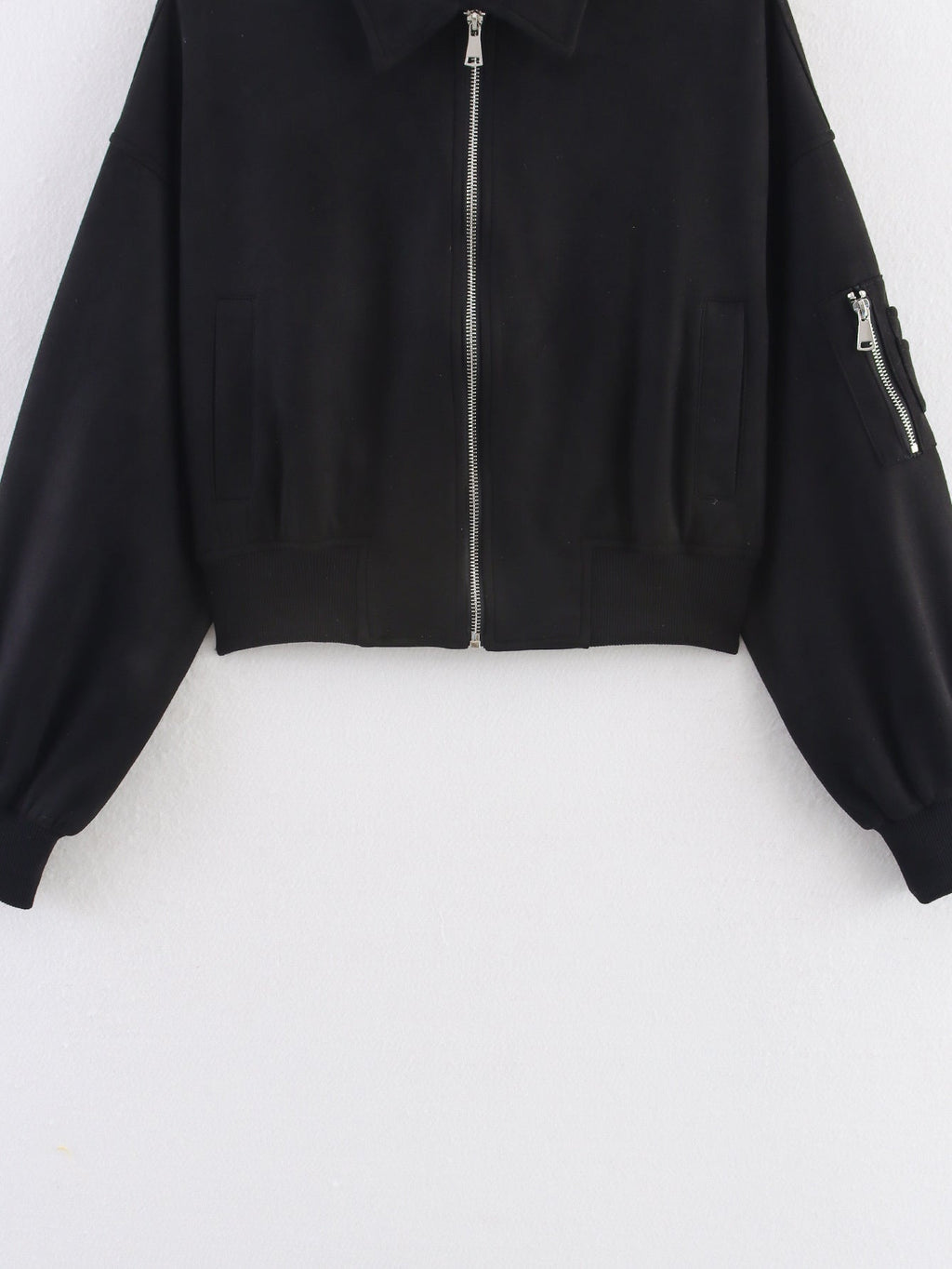 Women's new fashion short suede texture flight jacket Coat