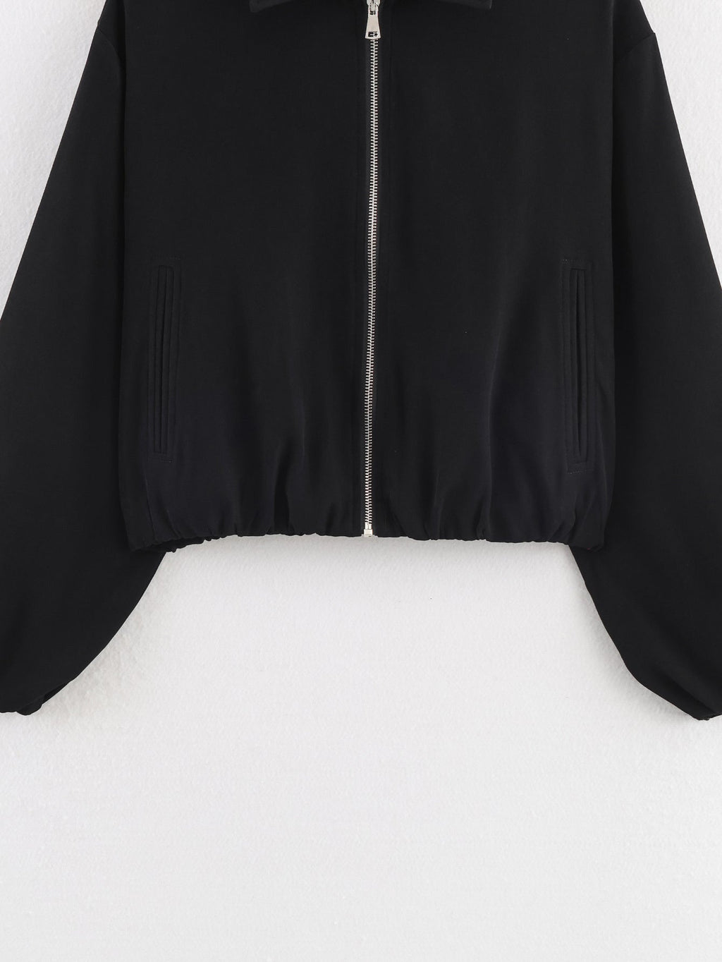 Women's 2025 new fashion puffy hem short zipper jacket Coat