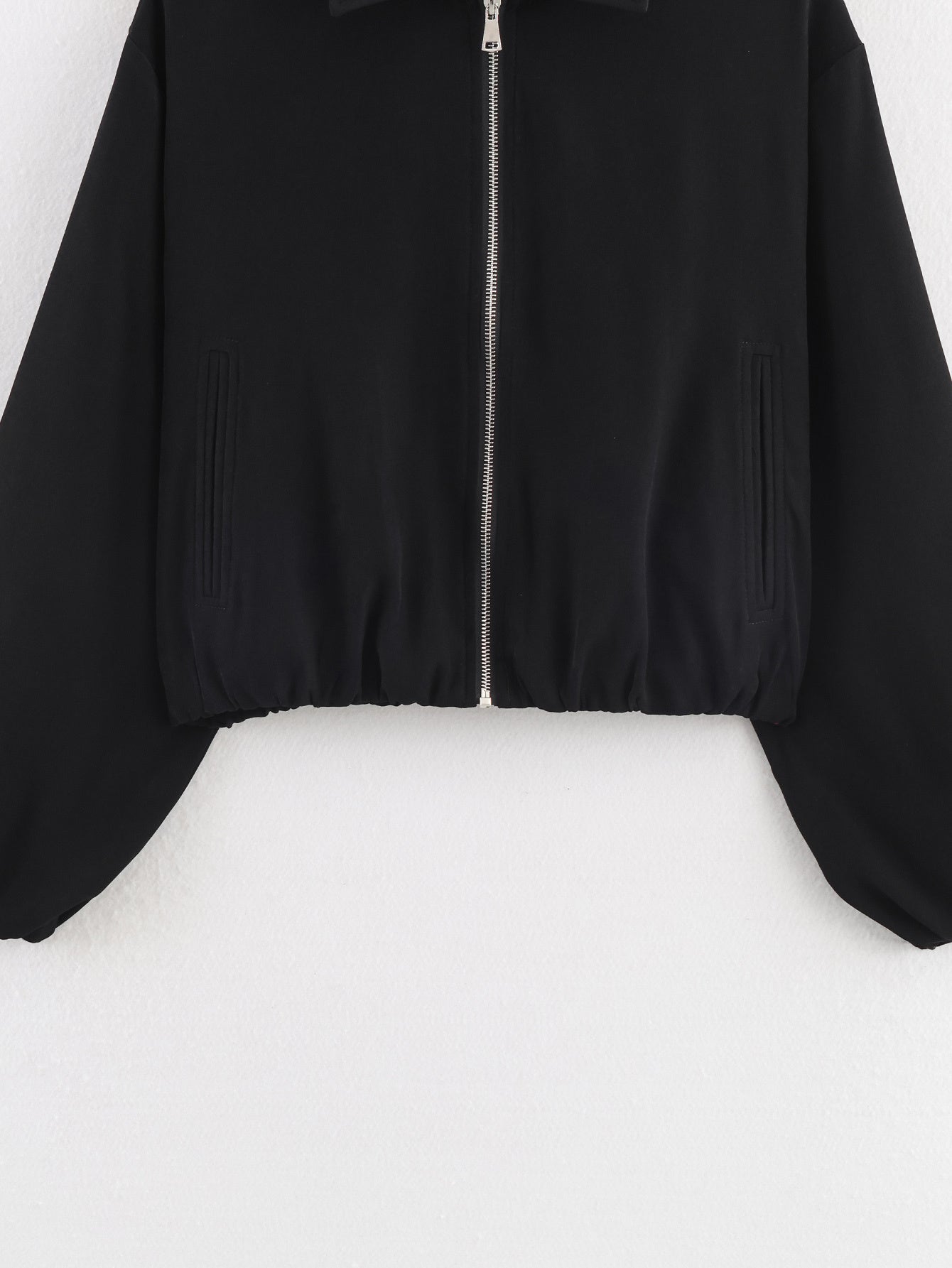 Women's 2025 new fashion puffy hem short zipper jacket Coat