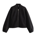 Women 2025 New Soft buckle bomber jacket