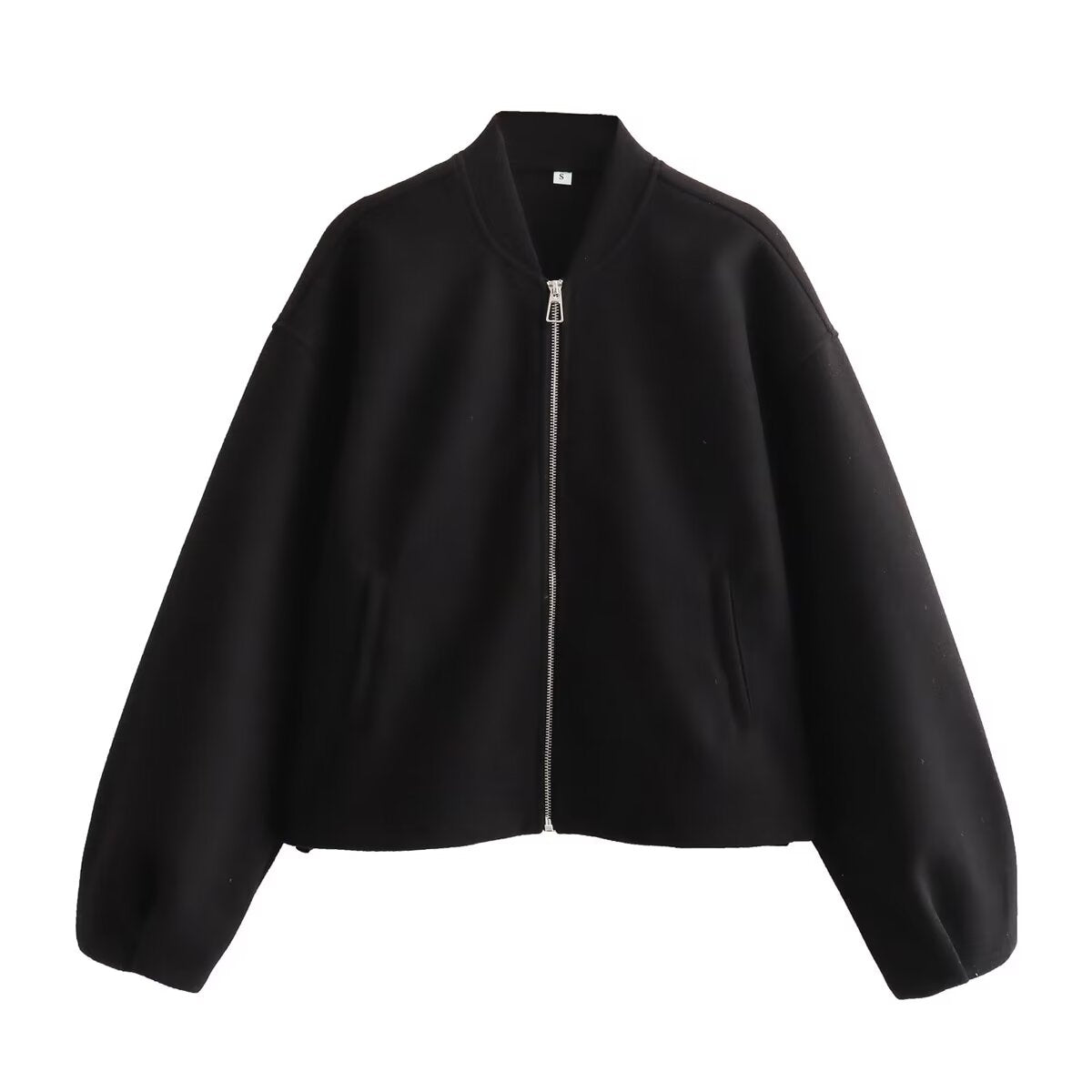 Women 2025 New Soft buckle bomber jacket