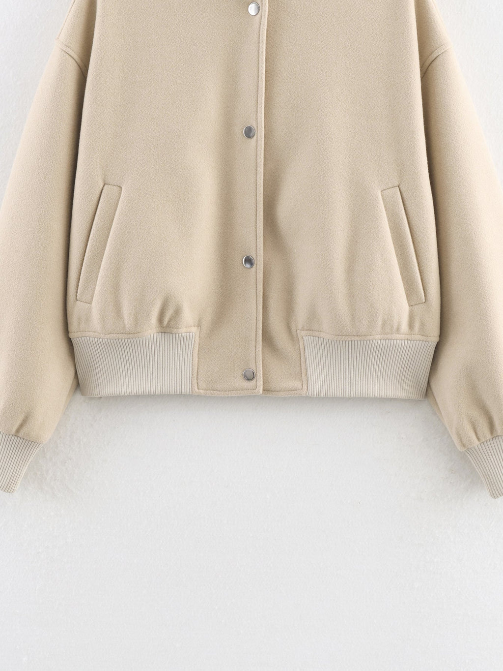 Women's standing collar soft wool blend jacket coat