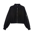 Women's new fashion short suede texture flight jacket Coat